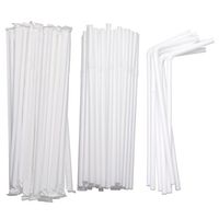 Flexible Drinking Straws in Bulk | 7 3/4 Inches Long Straws for Cold Hot Drinks, Parties Individually Wrapped and Disposable, White in Color (4 Packs/1600 Straws)
