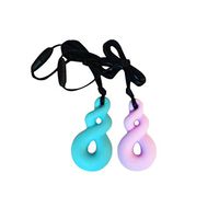 Healifty chew Necklace for Sensory 2Pcs Chewing Necklace Calming Chewelry Chew Necklace for Autism ADHD Oral Motor Chewing (Light Blue and Purple)