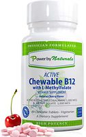 PbyN - Active Chewable B12 with L Methylfolate (5 MTHF) - Dr Formulated- Vitamin B12 1000mcg and Methyl Folate Quatrefolic 1000mcg, Methylation Protection for Mthfr Support Supplement (60 Tablets)