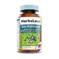 Vegan Multivitamins Supplement for Kids by Herbaland - Plant-Based Sugar-Free Vitamin Gummies for Maintenance of Good Health - Vitamin A, C, D3, E, B6, B12 - Organic Fruit Blend Flavor - 90 Gummies