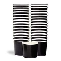 Paper Ice Cream Cups - 50-Count 11-Oz Disposable Dessert Bowls for Hot or Cold Food, 11-Ounce Party Supplies Treat Cups for Sundae, Frozen Yogurt, Soup, Black