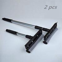 MIJOGO Colin Car Window Squeegee with Extension Pole,Professional Squeegee with 30 Inch Handle Long Handle + Double Protection for Sponge (Black)