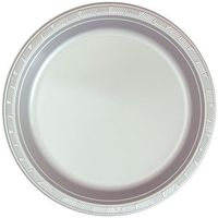 Hanna K. Signature Collection 50 Count Plastic Plate, 10-Inch, Silver
