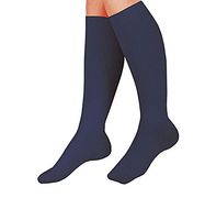 ASRocky Graduated Compression Socks Anti-Fatigue Antimicrobial Calf High Below Knee Mens Womens Sock Leg Foot Ankle Heel Support Pain Relief Stockings Reduce Swelling (1 Pair, Sm/Med, NavyBlue)