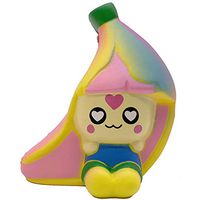 AGUIguo Stress Relief Toys,Anxiety Relief Ball for Kids and Adults, Fruit Doll Squeezing Toys for Office Desk Christmas Halloween Birthday (Banana B)