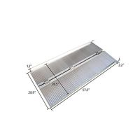 Portable Aluminum Folding Wheelchair Ramp Holds Up to 500 lbs for Scooters Emergency Hospital Threshold Ramp Mobility,Non Slip,Home Utility with Carry Handle (Silver, 5 FT x 28.35 Inch)