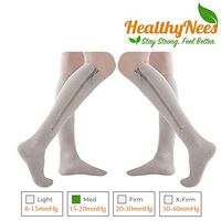 HealthyNees 2 Pairs Set Combo Closed Toe 15-20 mmHg Zipper Compression Socks Leg Fatigue Calf Circulations Support Grey (L/XL)
