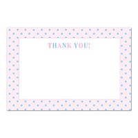 30 Blank Thank You Cards Blue Pink Polka Dots Unisex Baby Shower or Baby Sprinkle Girl Boy + 30 White Envelopes