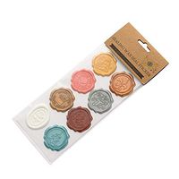 Ruipunuosi Envelope Sealing Sticker Self-Adhesive Wax Seal Stickers Invitation Card Embossed Round Envelope Seal Stamp Decorative Labels