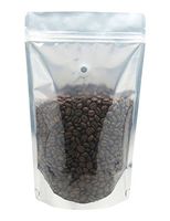 BAP 16 oz Clear/Black Stand Up Pouch, Zip, Valve for Coffee (50 pcs)