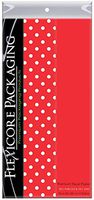 Flexicore Packaging Red Gift Wrap Tissue Paper | Size: 15 Inch X 20 Inch | Count: 20 Sheets | Color: Solid Red & Polka Dot