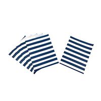 fayle Food Paper Bag 25pcs/Set Home Snack Kids Gift Sweet Striped Candy Wedding Flavour Cake Storage Eco-Friendly Pouch for Buffet(PB41 Navy Blue)