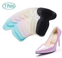 Heel Cushion Inserts/Heel Grips/Shoe Pads for Men & Women Flats or High Heels to Prevent Heel Slipping, Rubbing, Blisters, Foot Pain(5 Pairs& Multiple Colors)-Grid
