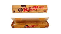 Raw Classic Natural Unrefined 1 1/4 Pre-Rolled Rolling Paper Cones 32 Per Box