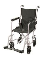 Drive Medical Aluminum Transport Chair, 19", Silver