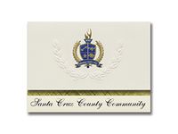 Signature Announcements Santa Cruz County Community (Santa Cruz, CA) Graduation Announcements, Presidential style, Basic package of 25 with Gold & Blue Metallic Foil seal