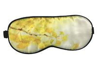 Amint Super Smooth Colorfast Silk Sleep Mask Eye Mask for Sleeping with Soundproof Ear Plugs Yellow,7.9"3.5"