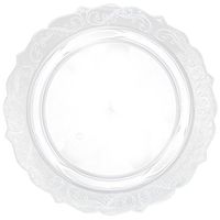Posh Setting Elegant Collection 20 Pack China Look 7.25 Inch Clear Plastic dinner Plates, Fancy Disposable Dinnerware