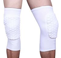 Anser 1PCS FS001 Basketball Compression Short Sleeve Knee Pads Protective Pad (XL, White)
