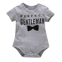 Newborn Toddler Baby Boy Girl Short Sleeve Letter Print Romper Bodysuit ClothesTronet Romper Baby boy Summer Gray