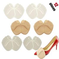 12Pieces Metatarsal Pads for Women, Forefoot Cushions Shoe Inserts for Ball of Foot Pain, Forefoot Support for Foot Pain Relief