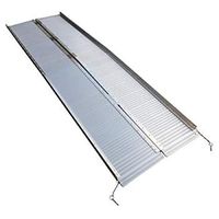 HouXinYu 8 Ft Home Corridor Aluminum Alloy Folding Ramp Silver Durable Stable Sturdy Foldable