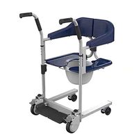 Multifunctional Toilet wheelchair mobile seat bed disabled elderly toilet hand push rehabilitation nursing chair,Blue
