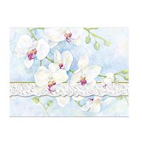Carol Wilson White Orchids 10 ct Embossed Note Card Set For Arts Sake