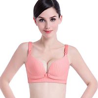Maternity Bra, Women Nursing and Breastfeeding Bralette Adjust Maternal Postpartum Bra with Underwire (XXL（42/95）, Pink Stripe)
