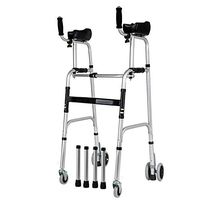 Yadianna Old Man Foldable Walker Home Aluminum Walker Arm Support Four-Legged Walker Lower Limb Training Non-Slip Walking Stick with Hospital
