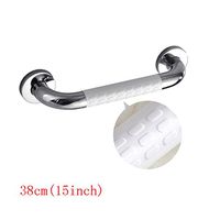 Bathroom Handrail 304 Stainless Steel Handle Restroom Toilet Bathroom Handrail for the Elderly Antibacterial Handle High Load 300kg ( Color : White , Size : 38cm(15inch) )