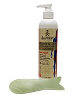 Jade Healing Stone Fish Gua Sha & Massage Cream Kit by Jadience: Myofascial Therapy Tool | Muscle & Joint Topical Analgesic | Natural Tension Relaxer for Body Pain Relief & Scar Treatment