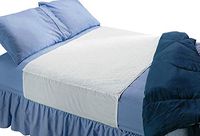 2 Pack - 100% Cotton Saddle Style Absorbent Bed Pad with Tuck in Sides 34 x 36 - Waterproof and Washable for Incontinence Tuckable Underpad Protection (Full and Queen) (Blue)