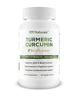 YO1 Naturals Turmeric Curcumin 1300 mg High Potency Dietary Supplement Made Organic Turmeric, Turmeric Curcuminoids & BioPerine, 60 Veggie Capsules, Supports Healthy Immunity, Joint & Brain Function