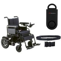 Drive Cirrus Plus EC Folding Power Wheelchair, 20" Seat & Free 130 dB Silver Personal Safety Alarm/Siren! + Black Medical Utility Bag with Trim!