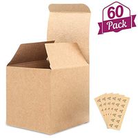 Moretoes 60pcs Brown Gift Boxes 3x3x3 Inches Small Kraft Cardborad Boxes with Lids for Gifts,Craftings and Cupcakes