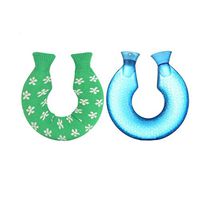 Classic Rubber Transparent Hot Water Bottle 1.4 Liter with Green Knit Cover