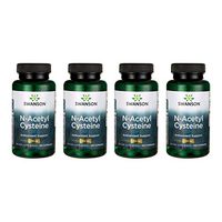 Swanson NAC N-Acetyl Cysteine Antioxidant Anti-Aging Liver Support & Amino Acids Supplement 600 mg 100 Capsules (4 Pack)
