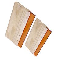 Ibnotuiy 2PCS Wood Screen Printing Squeegee 2 Sizes 75 Durometer Ink Scraper for Screen Printing