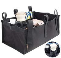 Walker Bag Under Seat Rollator Bag, Rollator Walker Accessories Tote Bag for Under Seat with Bottle Pouch, Large Capacity Rollator Accessories Under Seat Storage Bag (Black)