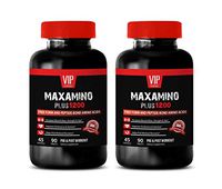 Muscle Gainer - MAXAMINO Plus 1200 for Men - Free Form and PEPTIDE Bond Amino ACIDS - PRE and Post Workout - Amino Acid Daily Tablets - 2 Bottles (180 Tablets)