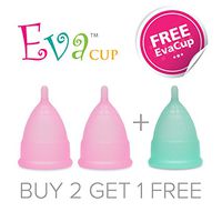 Anigan EvaCup - Top Quality - Reusable #1 Best Menstrual Cup -Great for Hiking Swimming Sport - 2 Small 1 Large