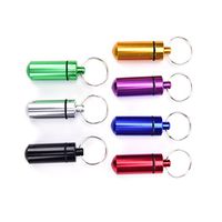 VIPASNAM-Outdoor tool Waterproof Aluminum Pill Box Case Drug Holder Keychain Container WF
