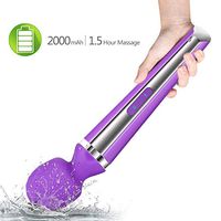 Powerful Massager Handheld Electric by AL'OFA Wireless Massage Wand Rechargeable with 24 Vibration 3 Speeds for Deep Tissue Muscles Pain Relief Full Body Therapeutic Massagers Purple