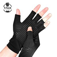 Arthritis Gloves Copper Infused Breathable Moisture Wicking Fabric.Alleviate Arthritis Symptoms,Raynauds Disease,Carpal Tunnel&Fingerless Design for Typing,Daily Work.one Pair(X-Large)