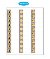 to and from Chevron Black and Gold Christmas Gift Tags / 300 Holiday Gift Tags