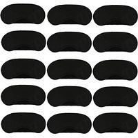 KisSealed 24 Pack Soft Eye Mask Shade Cover Sleeping Nose Pad with Nose Pad and Adjustable Strap for Travel Sleep Camping or Party Game,4 Layer Shading (Black)