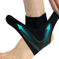 GJK-SION Adjustable Elastic Non-Slip Ankle Sleeve: Maximum Support Compression Ankle Brace and Reduce Sports Injuries for Sprains - Powerful Rebound Spring Force Powerlift (Black, L)