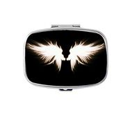 Youroom White angel wings Custom HOT Sales Stainless Steel Square Pill Box Medicine Vitamin Organizer Holder Decorative box