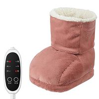 Foot Warmer Boots Slippers Electric Heating Pad for Stiff Feet, Arthritis, Cold Feet, Bed Buddy Warming Footies with 3 Temperature and 3 Timing Settings,Pink